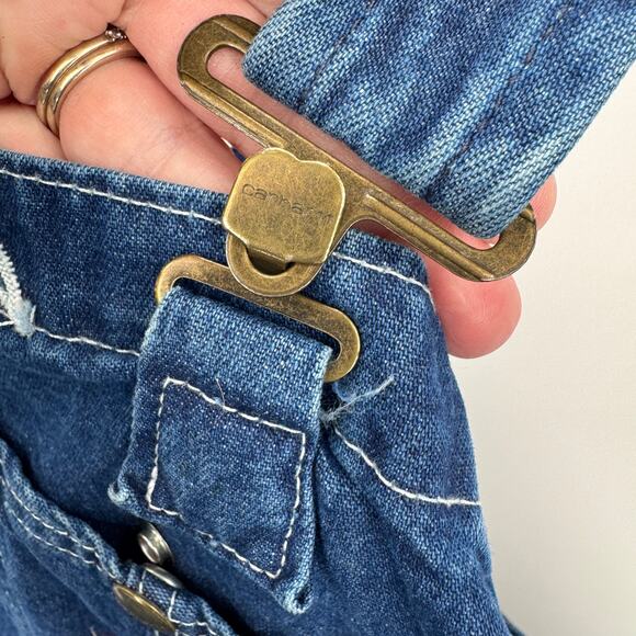 Carhartt Bib Overalls Mens 46x30 ACTUAL Blue Denim Union USA Vintage R07DST - Picture 5 of 9
